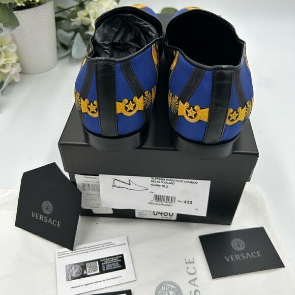 Men’s Versace medusa head silk slippers, size 43 made in Italy - Picture 6 of 10